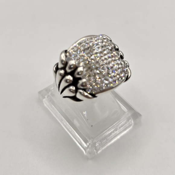 White Austrian Crystal Ring in Sterling Silver Size 7 - Picture 4 of 7